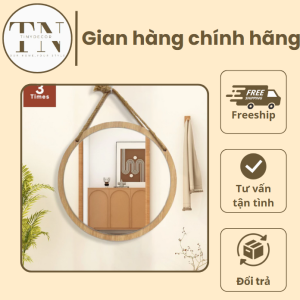 Gương tròn treo tường bằng dây thừng, bao bể vỡ, nhiều kích thước decor siêu đẹp